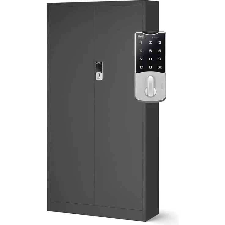 Aktenschrank mit Zahlenschloss 'C003' Stahlblech anthrazit, 185 x 90 x 45 cm