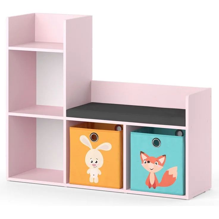 Kindersitzbank Luigi Rosa 107.2 x 88.6 cm mit 2 Faltboxen (bunt) Vicco