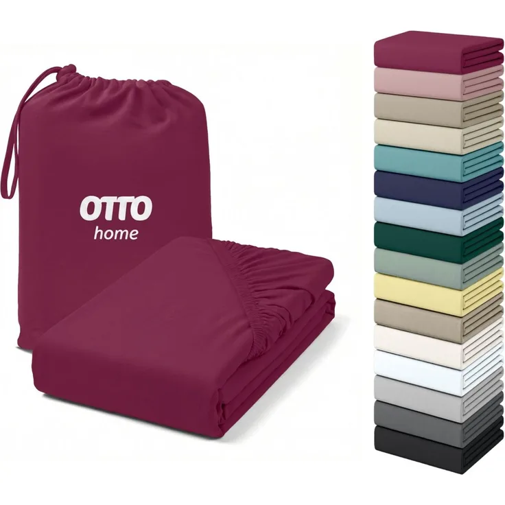 OTTO home Spannbettlaken Cremona für Matratzen bis 30 cm Höhe, Jersey (180 g/m), Gummizug: rundum, (1 Stück), NEU! 96% Baumwolle & 4% Elasthan, in Basic, Komfort & Premium Qualität