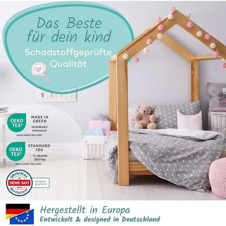 Sun Garden Kindermatratze 80x160 cm H2, Oeko Tex 100 Zertifiziert, Matratze für Kinderbett, Bezug waschbar, Optimale Matratze für Kinder, Bezug mit Klimafaser-Versteppung, Modell P1440 ComfortPur – Bild 3