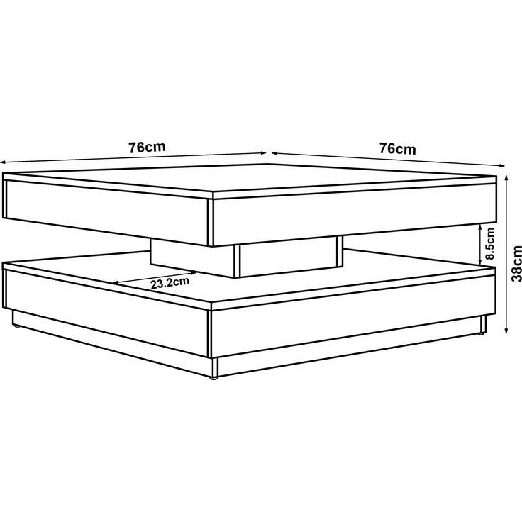 Couchtisch Florenz 76x76x38 cm Marmoroptik, weiß [en. casa] – Bild 4