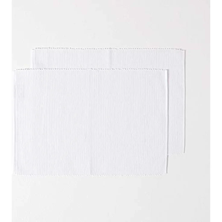 Homescapes Platzset Tischset weiß im 2er-Set – 30 x 45 cm, 100% Baumwolle – Bild 2