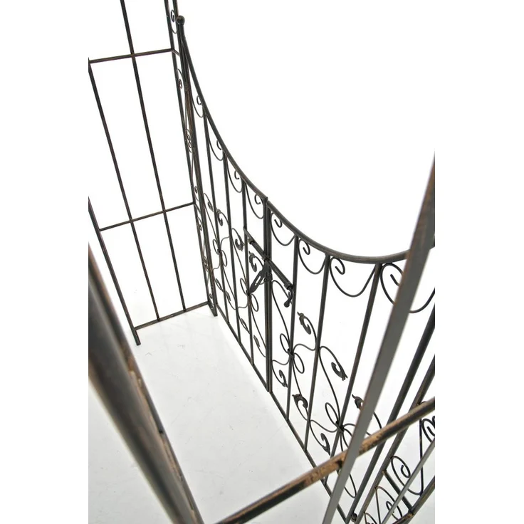 Rosenbogen WEIMAR mit Tor - 135x41,5x245cm, Metall, Bronze | Rankhilfe Rosen Rankgitter Gartendekoration – Bild 7