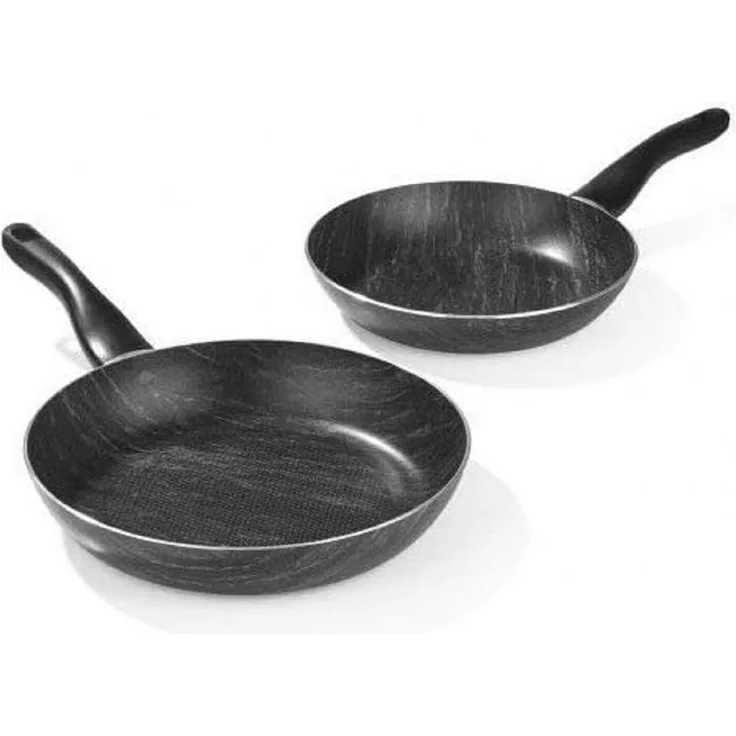 BRATmaxx | Pfannen-Set Marmor-Optik | alle Herdarten inkl. Induktion | spülmaschinengeeignet | Qualität Made in Italy