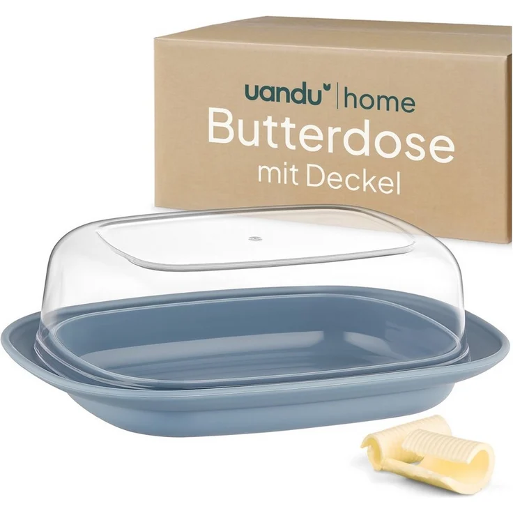 uandu home Butterdose mit Deckel Kunststoff, Butterbehälter, Butter dish, Butterdosen, (Butterschale mit Deckel, Butterdose spülmaschinenfest, Butterbox, Butter Box Dose) – Bild 1
