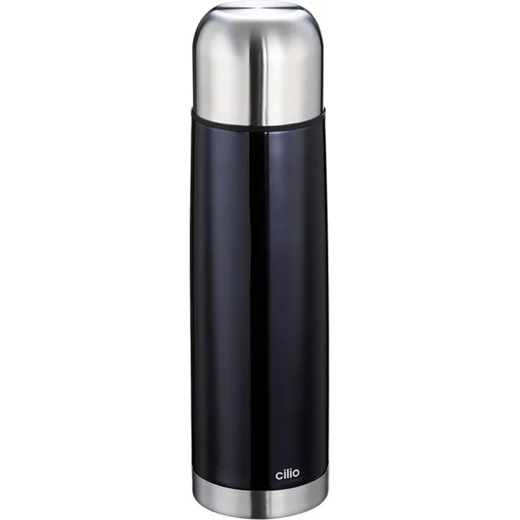 Cilio 0,75L Isolierflasche mit Becher Colore | Schwarz
