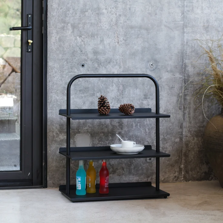 Schuhregal Poytya Stahl 73x60x32 cm Schwarz [en. casa] – Bild 3