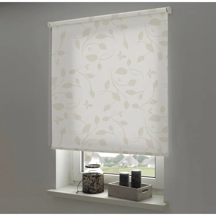 Seitenzugrollo Seitenzugrollo Design Ranke, Liedeco, transparent, freihängend, verschraubt, Lichtdurchlässig mit Sichschutz, flexibel montierbar – Bild 1