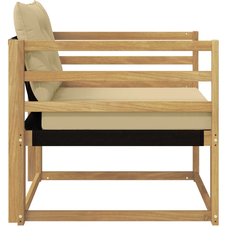 vidaXL Outdoor-Sofagarnitur Massives Akazienholz und Textilene Weiß 3439055 – Bild 6