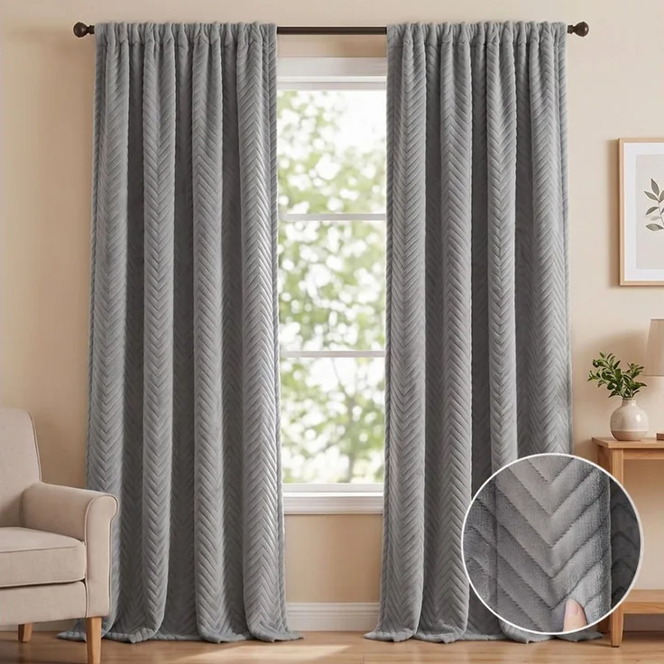 LMaxhome Verdunkelungsvorhang Verdunkelungsvorhang Thermovorhang, 3-lagig, 600 g/m²,100 % blickdicht (2 St), Schallreduzierend & wärmeisolierend für Wohn-, Schlaf- & Arbeitszimmer