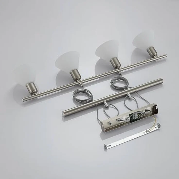 Lindby Pendellampe Delira, 4-flg. nickel, höhenverstellbar mit marmorierten Glasschirmen, für E14 LED Leuchtmittel – Bild 9