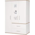 roba Kleiderschrank 'Pia' - 3-türig - 3 Bilderrahmen - Weiß / San Remo Eiche