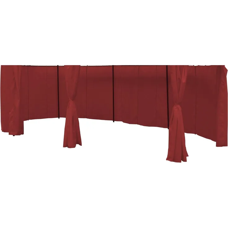 8er Set Seitenteile Pavillon 5,3x3,5m oval wasserabweisend Seitenwand Sichtschutz Burgundrot