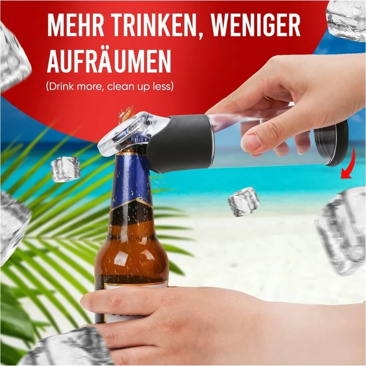wortek Flaschenöffner Getränkeöffner mit Auffangbehälter Bieröffner (Set, 2-tlg), Geschenk für Männer und Bierliebhaber Biergeschenk – Bild 2