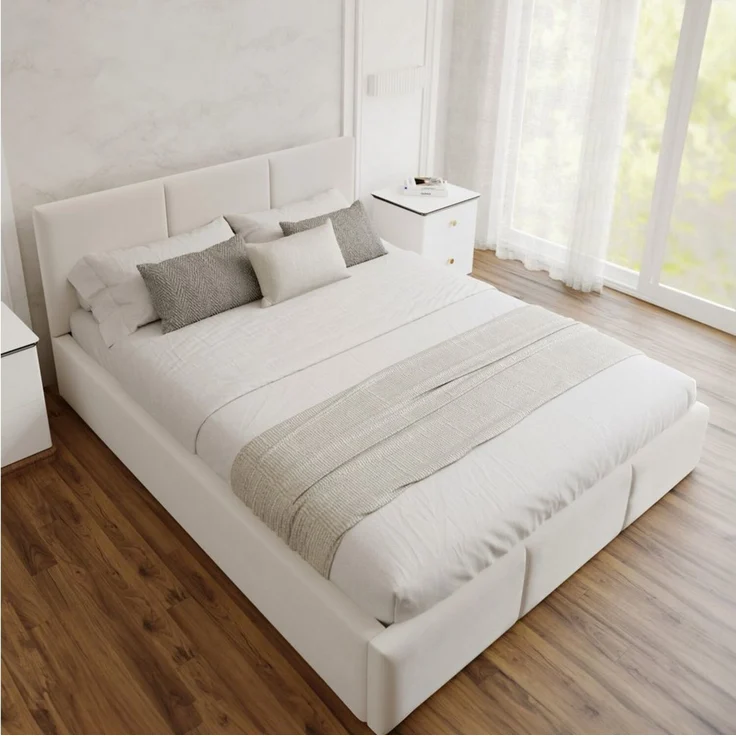FDM Polsterbett BELORA modern mit Bettkasten MADE IN EU - mit Trinity Velours Bezug (verfügbar 90x200 120x200 140x200 160x200 180x200cm, Bettrahmen, Bett, mit großen gepolsterten Kopfteil, mit Bettkasten zum aufklappen), Hebbarer Metallrahmen, Bettkast... – Bild 1