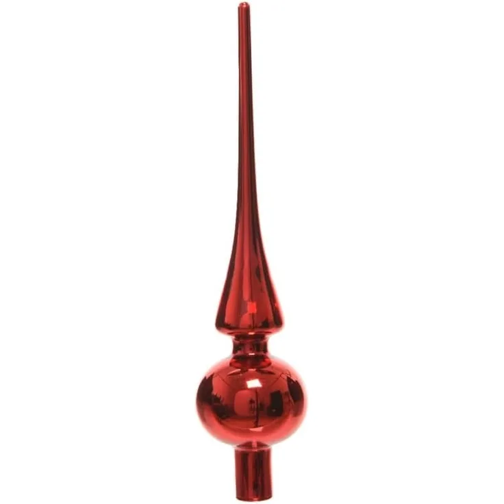 Kaemingk Christbaumspitze Christbaumschmuck Christbaumspitze Glas Ø 6 x 26 cm weihnachtsrot matt