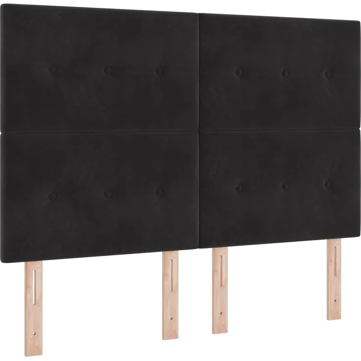 vidaXL LED-Speicherbett mit Matratze Schwarz 160 x 200 cm Samt 3460142 – Bild 5