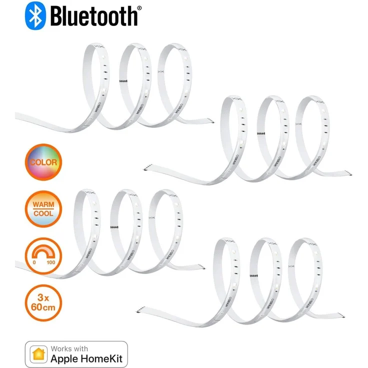 OSRAM SMART+ LED Streifen, Bluetooth RGB LED Strip, dimmbar, warmweiß, tageslicht (2000K - 6500K), Länge 180cm, 4er Pack, Kompatibel mit Apple Homekit und LEDVANCE Smart+ App für Android – Bild 2