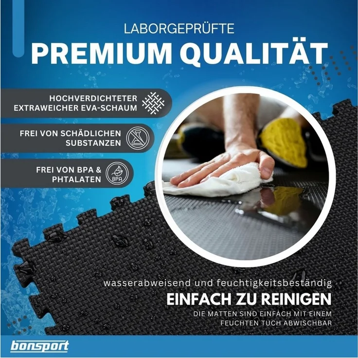 bonsport Pool Unterlegmatte Poolmatte 60 Stück - Bodenschutz Matte für den Pool/Planschbecken - Bodenfolie Bodenmatte Poolunterlage Bodenschutz schwarz – Bild 3