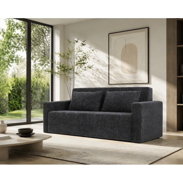 ZUBALIYA SchlafSofa mit USB - Anschluss, mit Chenille - Bezug, mit Samtbezug, mit breiten Armlehnen, mit Schaumstoffpolsterung – Bild 20