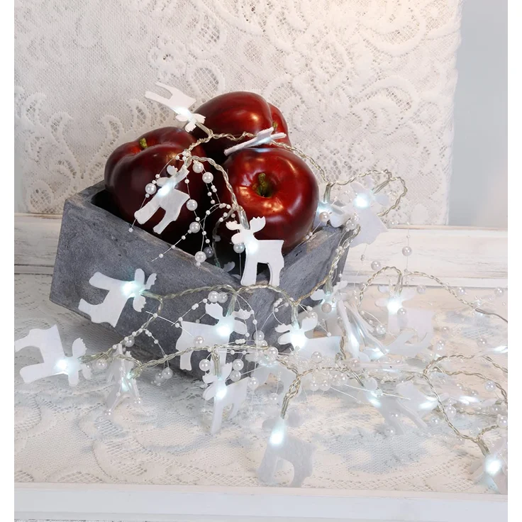 Best Season LED-Lichterkette Felt Elk, 30-teilig