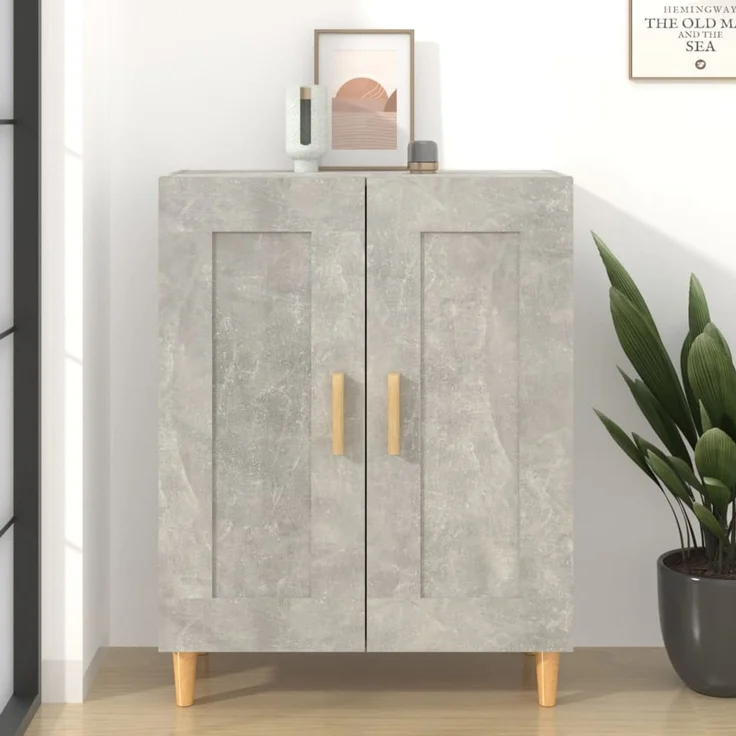 Sideboard, Kommode Betongrau 69,5x34x90 cm Holzwerkstoff – Bild 2