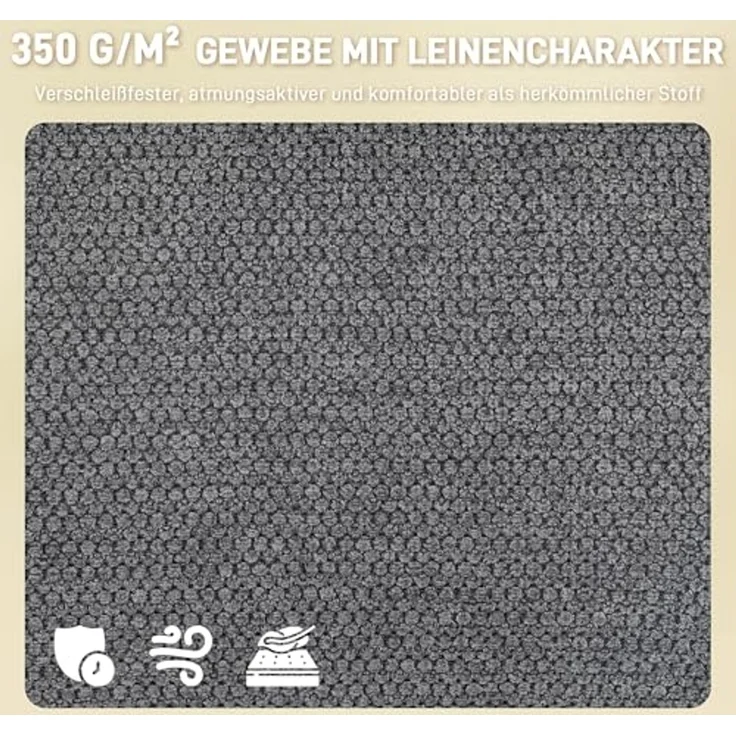 HOMCOM Esszimmerstuhl mit Leinenbezug, Armlehne, Rückenlehne, ergonomisch (360° Drehbar Küchenstuhl, 1 St), für Esszimmer Wohnzimmer, Grau – Bild 4