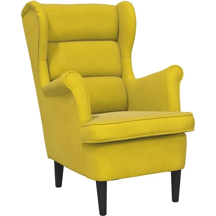 vidaXL Sessel Loungesessel Fernsehsessel Ohrensessel Relaxsessel Wohnzimmersessel Couchsessel Armsessel Polstersessel Lounge Senfgelb Samt