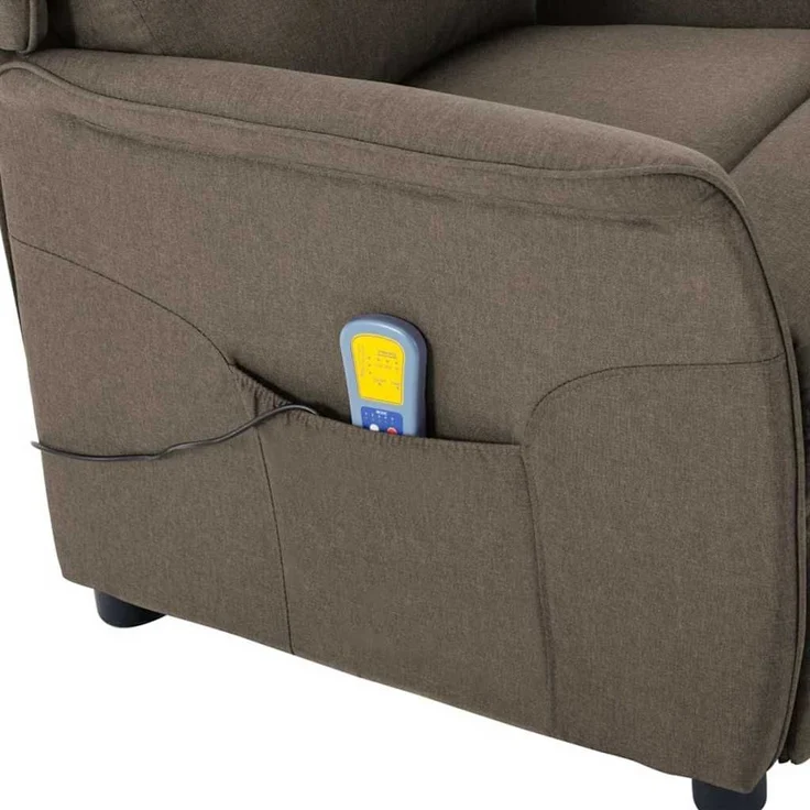 vidaXL Massagesessel mit Kissen Taupe 93,5 x 67,5 x 101,5 cm Stoff 348357 – Bild 5