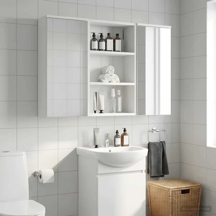 vidaXL Badezimmer-Wandschrank Weiß 40 x 16 x 62,5 cm Holzwerkstoff 889367 – Bild 1