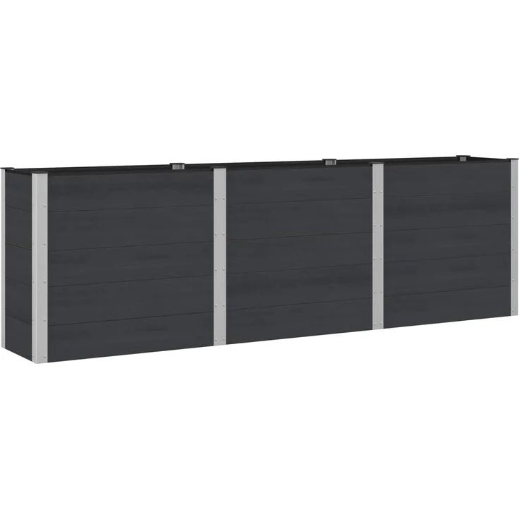 vidaXL Hochbeet Schwarz 300 x 50 x 91 cm WPC und Aluminium 42038993 – Bild 2