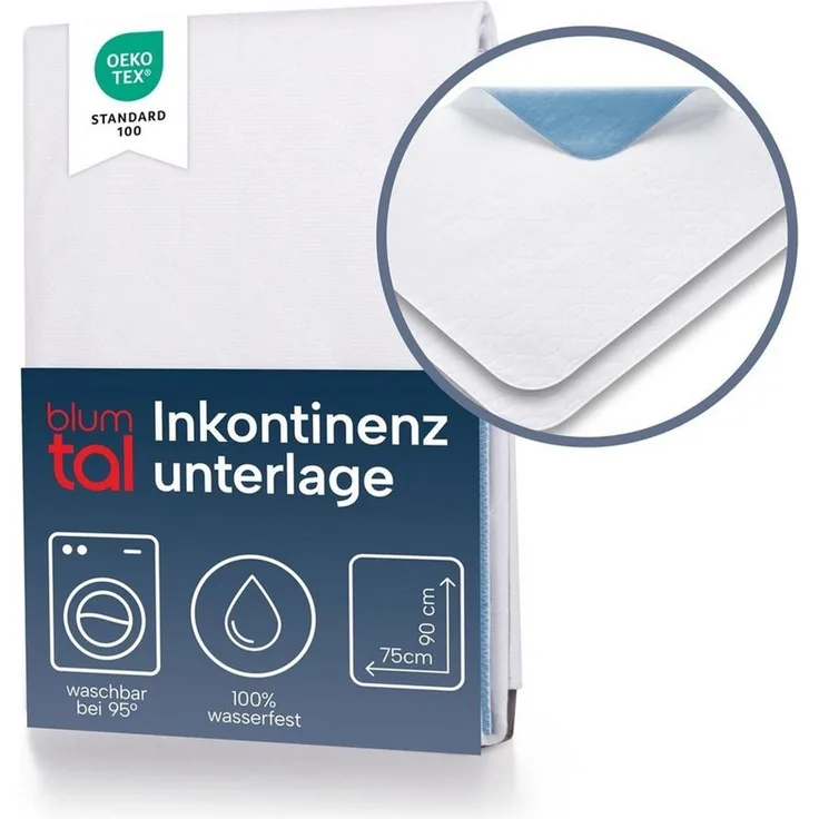 Blumtal® Inkontinenzunterlage waschbar 75x90 cm - Betteinlage für Babys - OEKO-TEX zertifizierte Inkontinenz Bettunterlage für Babys - Bettunterlage wasserdicht - Inkontinenzauflage 75x90 cm - 2er Set