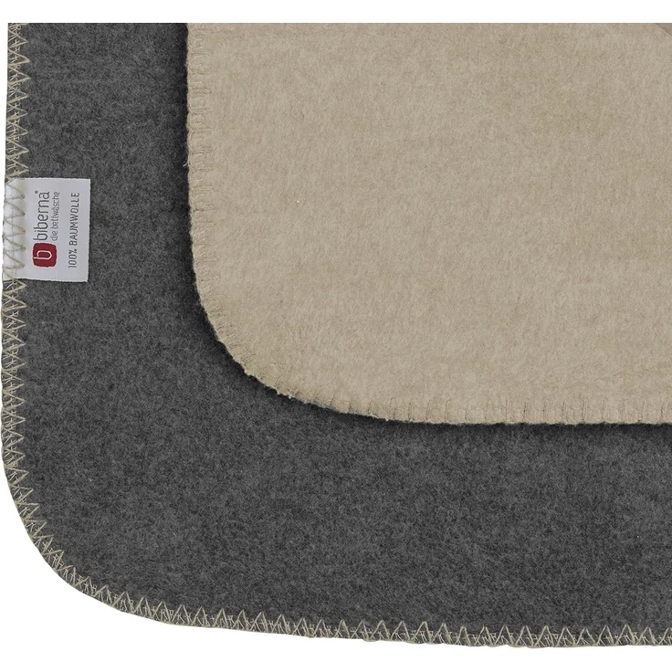 biberna Melange Wohndecke 1 x 150 x 200 cm UNI, kitt, 1 x 150 x 200 cm, kitt – Bild 3