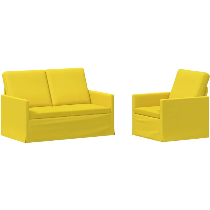 vidaXL Sofa-Set 2 pcs Helles Gelb Stoff 3433143 – Bild 1