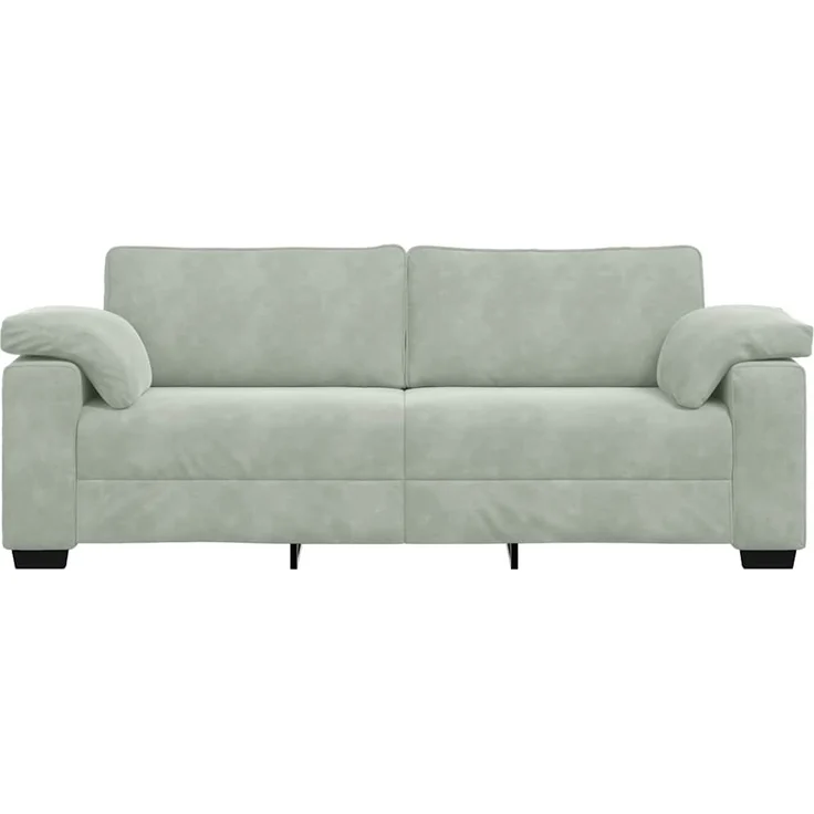 vidaXL 3-Sitzer-Sofa Hellgrau 220x77x82 cm Samt 4105277 – Bild 3