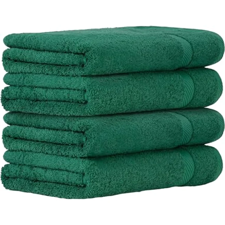 Luckytowel Handtücher Set 50x100 cm, Oeko-TEX Frottierhandtücher aus 100% Baumwolle, 600 g/m², flauschig & saugstark, 4er Pack Grün – Bild 1