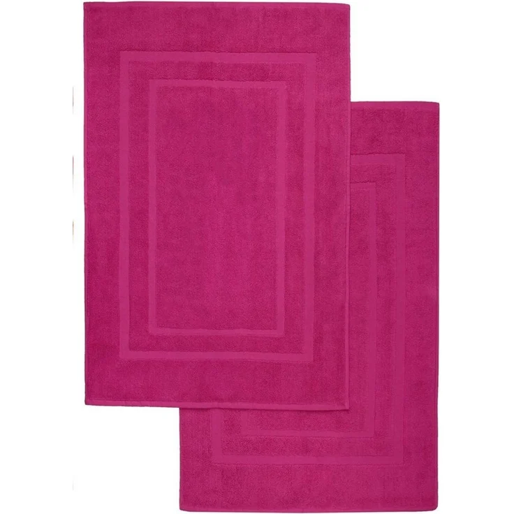 NatureMark 2er Pack Badvorleger Badematte | Premium Qualität | 100% Baumwolle | 50x80 cm | Duschvorleger Duschmatte Doppelpack | Farbe: Pink – Bild 3