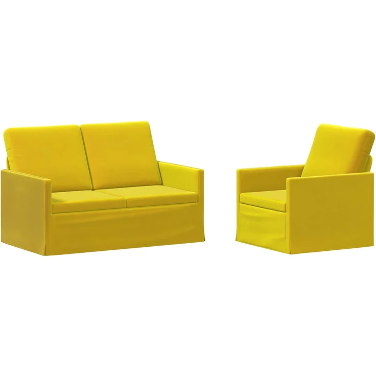 vidaXL Sofa-Set 2 pcs Gelb Samt (V) 3433197 – Bild 1
