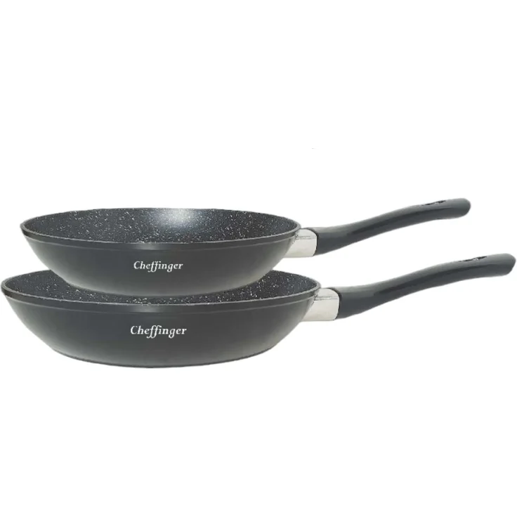 6 tlg Kochgeschirr Kochtopf Set Topf Pfanne Küchenhelfer Deckel Induktion Schwarz – Bild 3