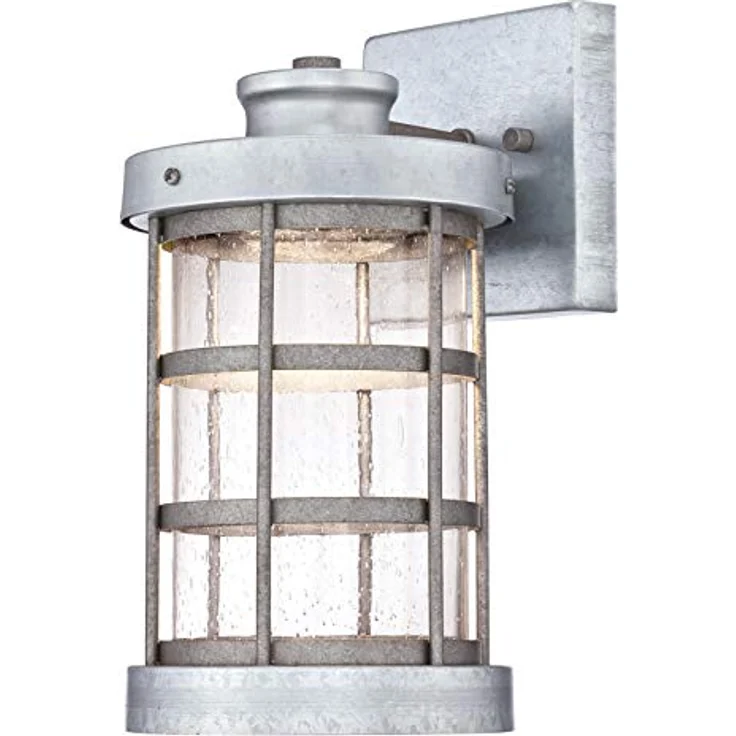 Westinghouse 63478 Einflammige, dimmbare LED-Außenwandleuchte, verzinkte Stahloberfläche mit Tropfenklarglas, Höhe 30 cm, Breite 15 cm – Bild 1