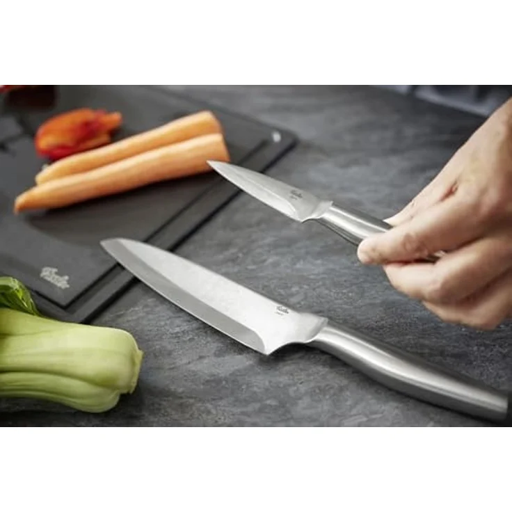 Fissler Kochmesser Essential, Lange breite Klinge, Halbkropf, gewichteter Griff – Bild 2