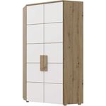FORTE Arkina Eck-Kleiderschrank, Holzwerkstoff, Braun/Weiß, 97,2 x 197 x 97,2 cm