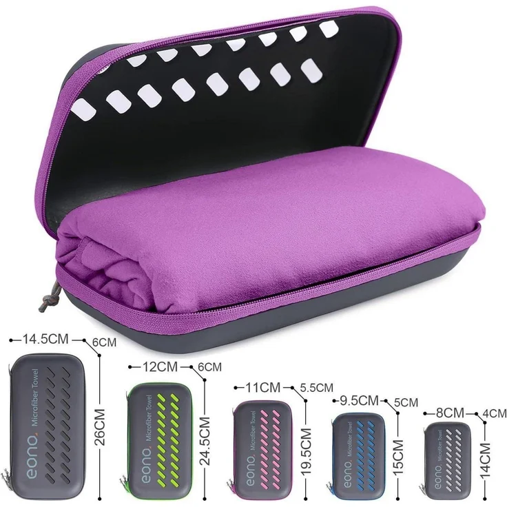 Mikrofaser Handtuch Ultra Leicht Schnelltrocknend 180cm x 90cm Violett XL – Bild 4