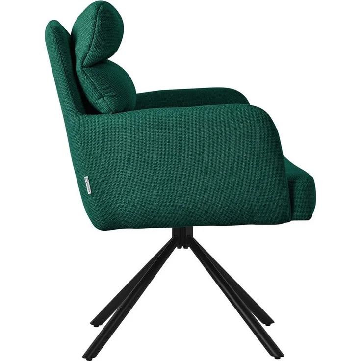 ML-DESIGN Polsterstuhl Esszimmerstühle mit Rücken- & Armlehne moderne Design Küchenstühle (1 St), Armlehnstuhl Dunkelgrün aus Polyester 180° Drehbar ergonomische Sessel – Bild 2