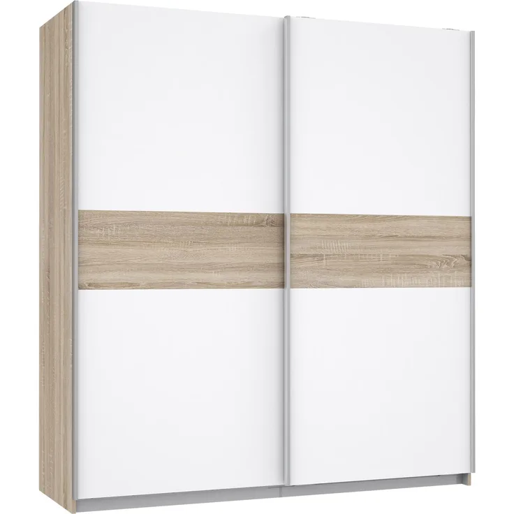 Kleiderschrank >WINNIE< in Sonoma Eiche / Weiss - 170,3x190,5x61,2cm (BxHxT)