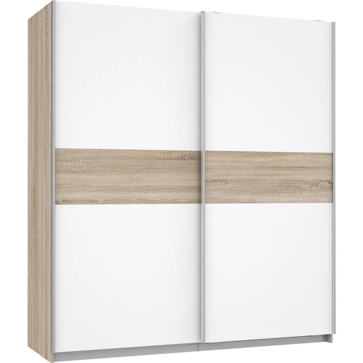 Kleiderschrank >WINNIE< in Sonoma Eiche / Weiss - 170,3x190,5x61,2cm (BxHxT) – Bild 1