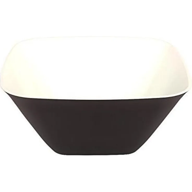Ornamin Schale 900 ml schwarz, Melamin leichte, eckige Kunststoffschale Alltags-Geschirr für zu Hause, Camping, Picknick, BBQ, Gemeinschaftsverpflegung, Großküchen Dessertschale, Suppenschüssel, Beilagenschale, Müslischale, Salatschüssel