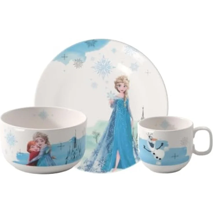 Villeroy & Boch - Disney Frozen Kindergeschirr Set 3tlg, Spülmaschinenfest, Mikrowellensicher, Geschirr für Kinder, Premium Porzellan – Bild 1