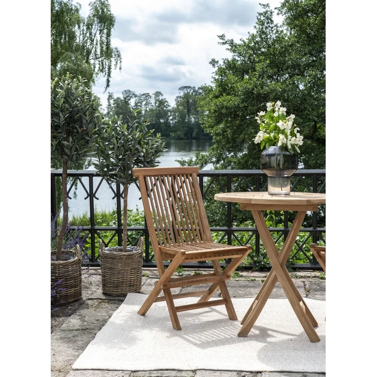 Gartenstuhl >Toledo< (2er-Set) in Teak, Massivholz - 46x89x62cm (BxHxT) – Bild 2