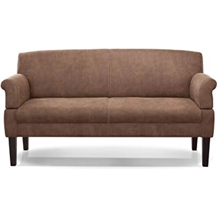 CAVADORE 3-Sitzer Küchensofa Malm, Sitzbank für Küche oder Esszimmer in Lederoptik, Inkl. Armteilverstellung, Federkern und moderner Kontrastnaht, 182 x 97 x 78, Mikrofaser: hellbraun – Bild 10